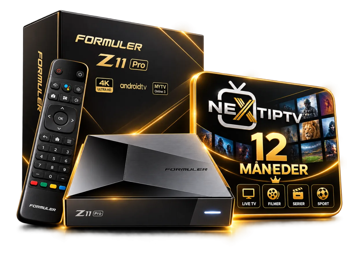 Formuler Z11 Pro med fjernbetjening og IPTV Next-pakken til 12 måneder