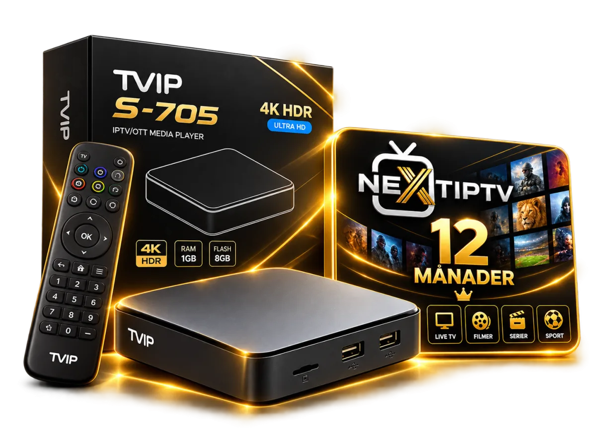 TViP S.705 med fjärrkontroll och IPTV Next-förpackningen för 12 månader